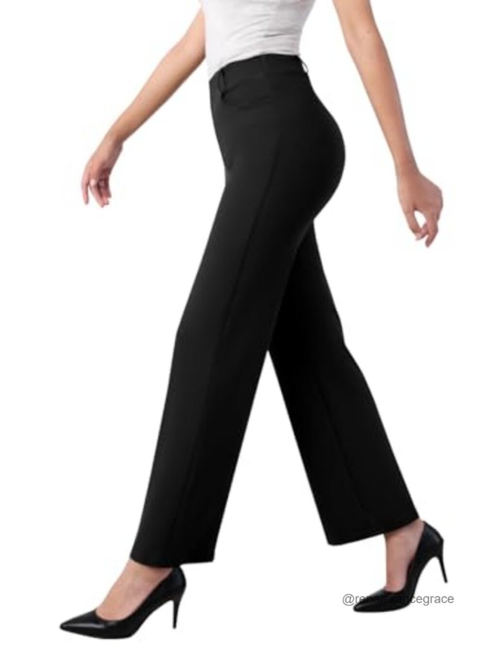 Womens Wide Leg Dress Pants Stretch Work Slacks with Pockets